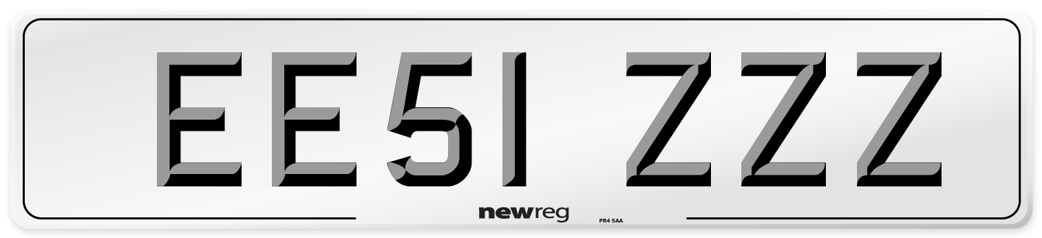 EE51 ZZZ Number Plate from New Reg